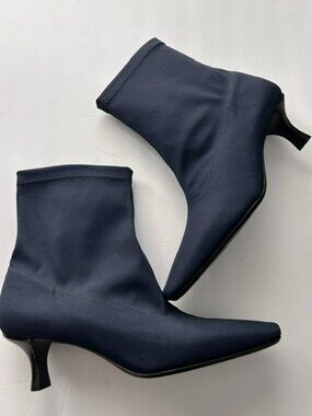 NWT Talbots Women's Navy Stretch Booties, Size 7.5W